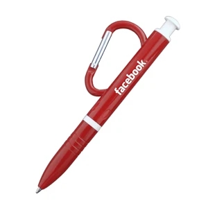 Clicker Pen w/ Carabiner Clip Attached