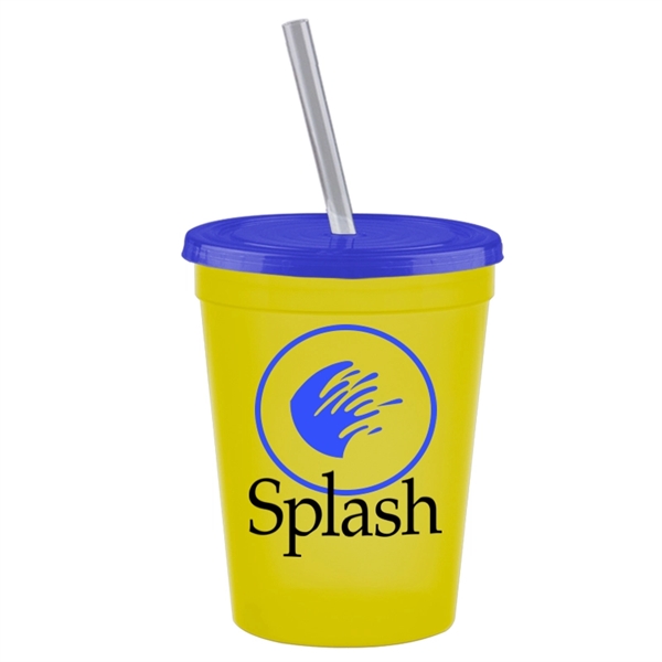16 oz. Stadium Cup with Lid & Straw - Image 1
