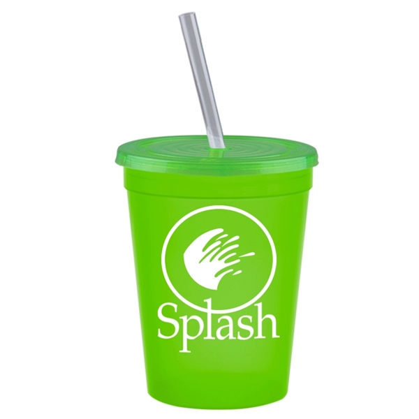 16 oz. Stadium Cup with Lid & Straw - Image 5