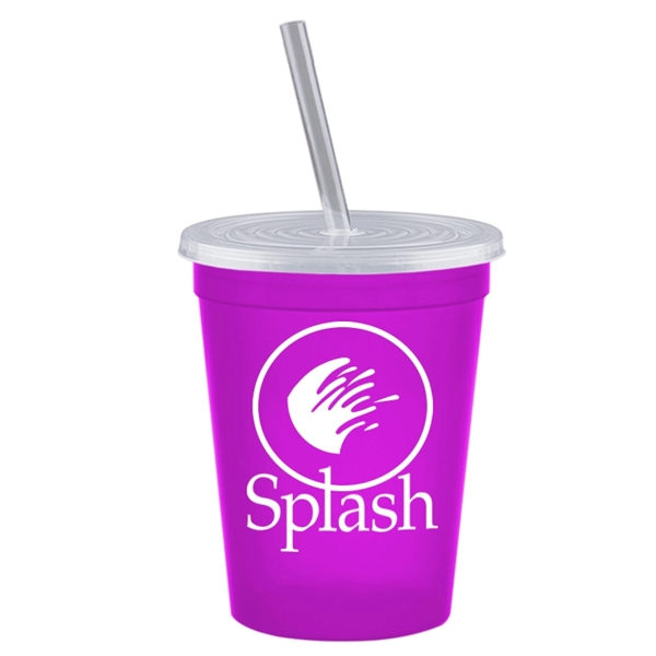 16 oz. Stadium Cup with Lid & Straw - Image 8