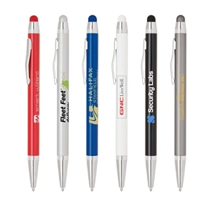 Metal Twist Pen with Color Rubber Stylus
