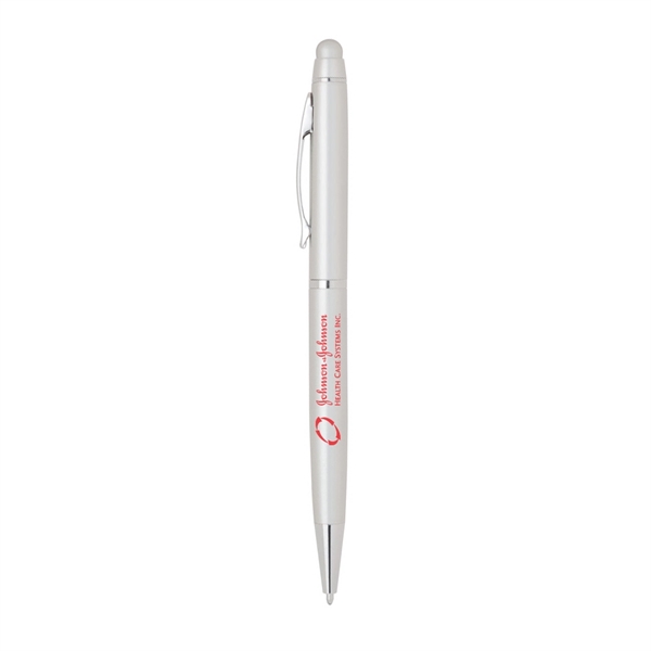 Metal Twist Pen with Color Rubber Stylus - Image 3