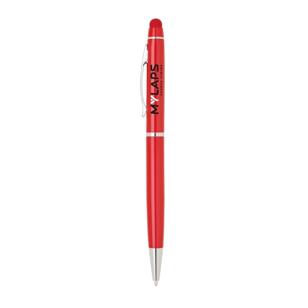 Metal Twist Pen with Color Rubber Stylus - Image 5