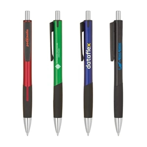 Plastic Click Pen with Rubber Grip