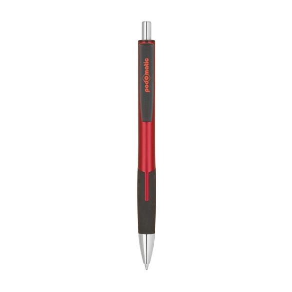 Plastic Click Pen with Rubber Grip - Image 2