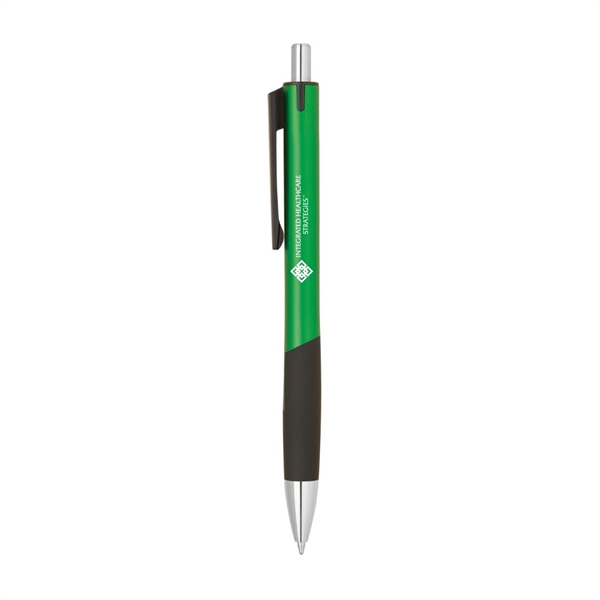 Plastic Click Pen with Rubber Grip - Image 3