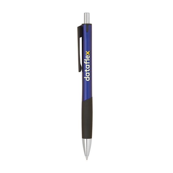 Plastic Click Pen with Rubber Grip - Image 4