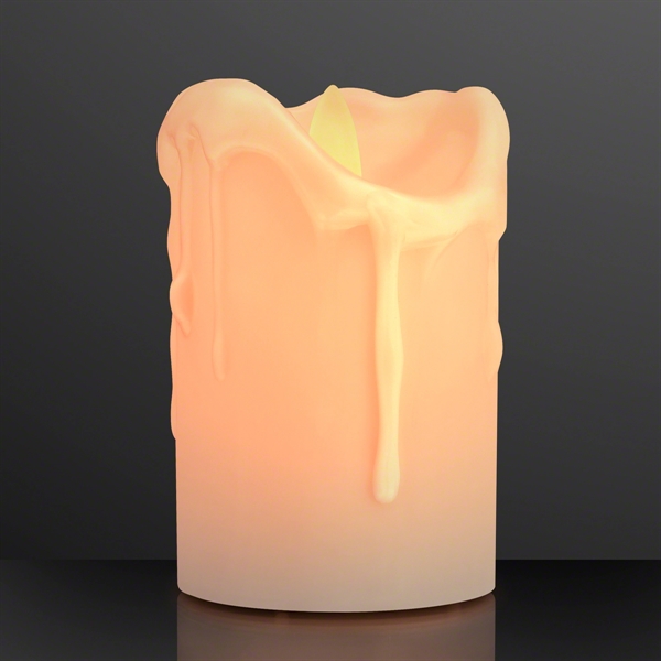Windproof LED Pillar Candle with Moving Flame - Image 2