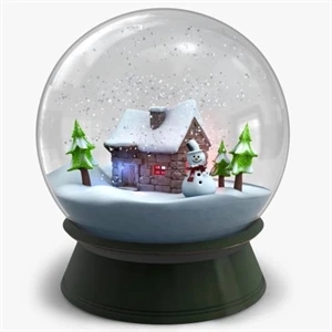 Snow House Crystal Ball Globe