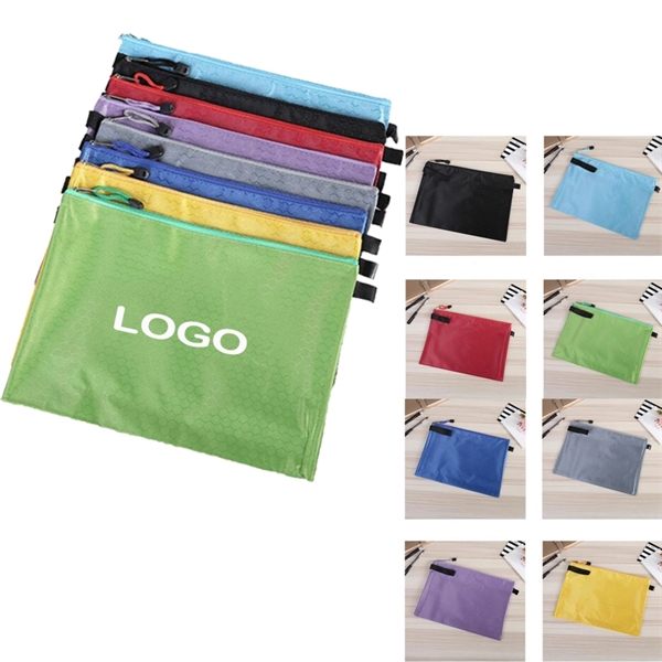 Polyester A4 Zippered Documents Pouch File Bag