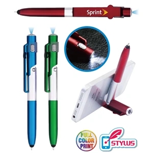 4-in1 Phone Stand LED Flashlight Stylus Pen - Full Color