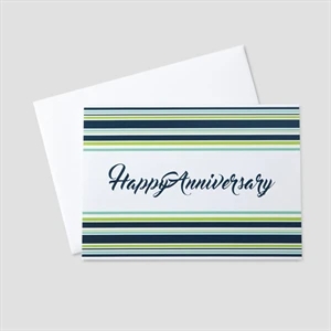 Striped Anniversary Anniversary Greeting Card