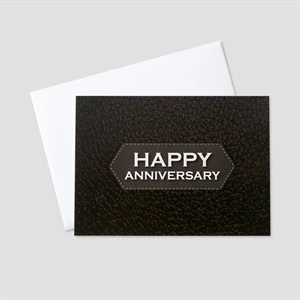 Leather Emblem Anniversary Greeting Card