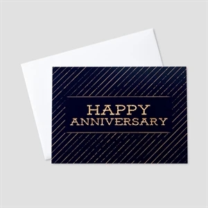 Golden Stripe Design Anniversary Greeting Card