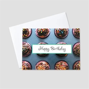 Colorful Cupcakes Birthday Greeting Card