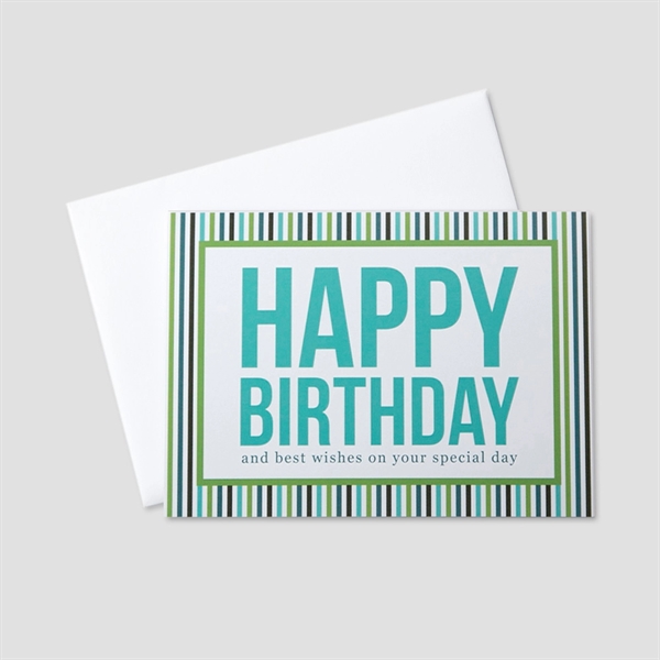 Striped Birthday Birthday Greeting Card