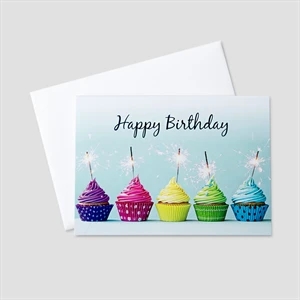 Cupcake Sparklers Birthday Greeting Card