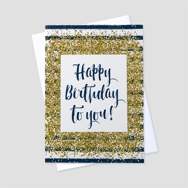 Golden Confetti Birthday Greeting Card