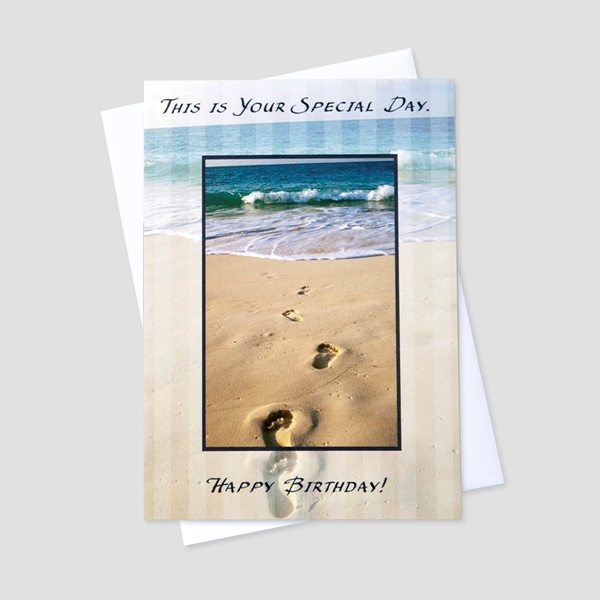 Footprints in the Sand Birthday Greeting Card