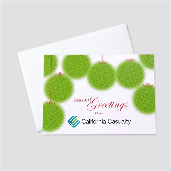 Dancing Ornaments Holiday Card w/Front Cover Personalization