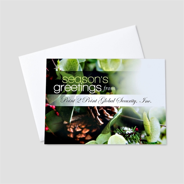Winter Foliage Holiday Card w/Front Cover Personalization