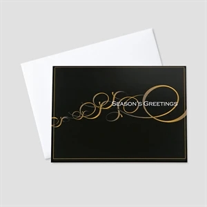 Golden Swirls Holiday Greeting Card