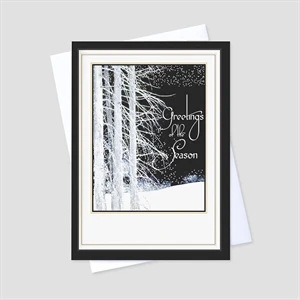 Black & White Forest Holiday Card w/Front Personalization