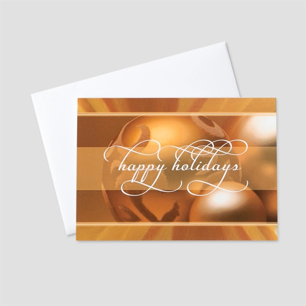Golden Orbs Holiday Greeting Card