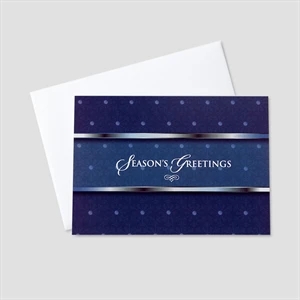 Silver Blue Sentiments Holiday Greeting Card