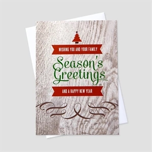 Wood Grain Wonders Holiday Greeting Card