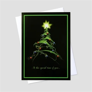 Laser Tree Holiday Greeting Card