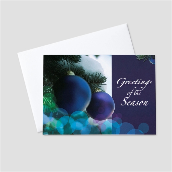 Purple Ornaments Holiday Greeting Card