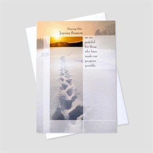 Footprints in the Snow Holiday Greeting Card