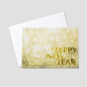 Golden Lights New Year Greeting Card