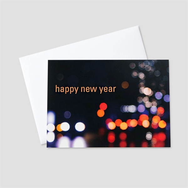 Lights at Night New Year Greeting Card