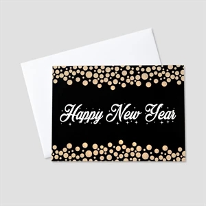 Golden Cheers New Year Greeting Card