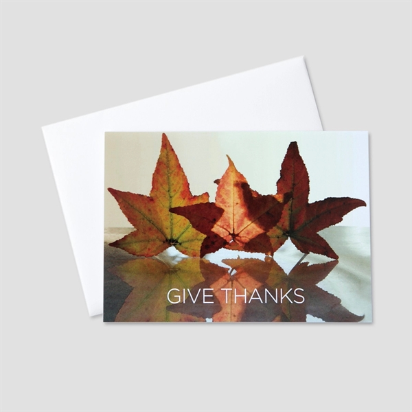 Give Thanks with Leaves Thanksgiving Greeting Card