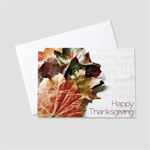 Colorful Fall Leaves Thanksgiving Greeting Card