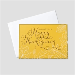 Leaves in Sketch Thanksgiving Greeting Card