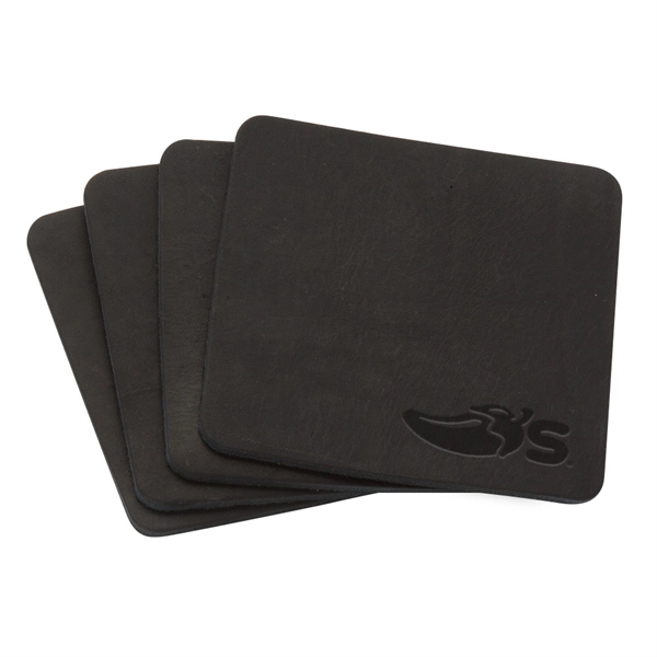 TANNER Set of 4 Leather Coasters - Image 2