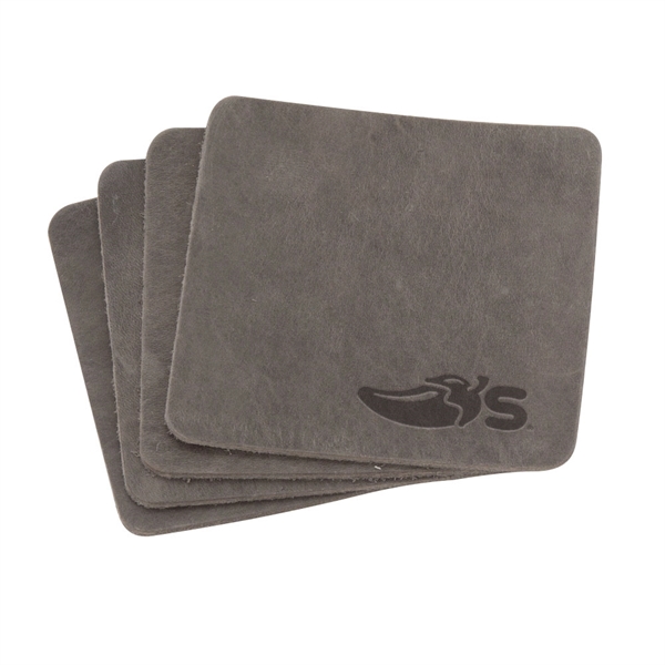 TANNER Set of 4 Leather Coasters - Image 4