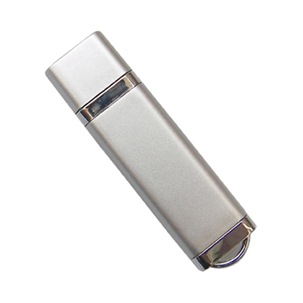 Rectangle Plastic USB Drive w/ Silver Trim - Image 4