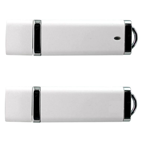 Rectangle Plastic USB Drive w/ Silver Trim - Image 7