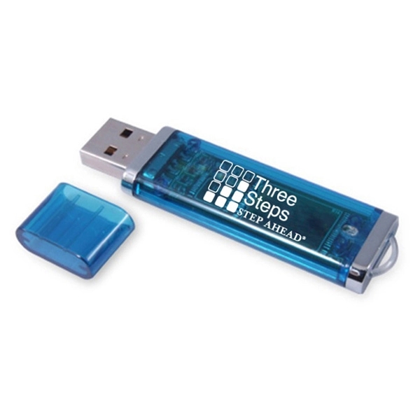 Rectangle Plastic USB Drive w/ Silver Trim - Image 8