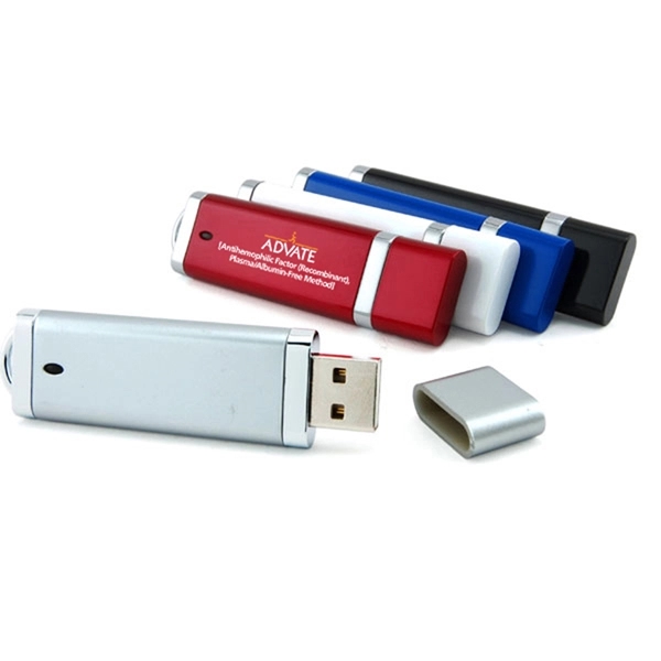 Rectangle Plastic USB Drive w/ Silver Trim - Image 9