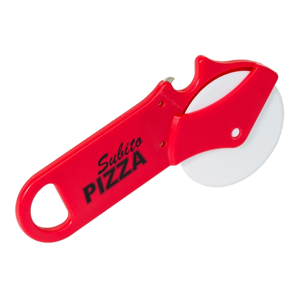 PIZZA CUTTER WITH BOTTLE OPENER - Image 1
