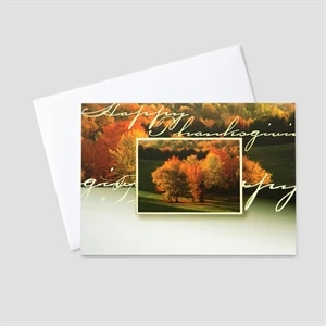 Fall Colors Thanksgiving Card w/Front Cover Personalization