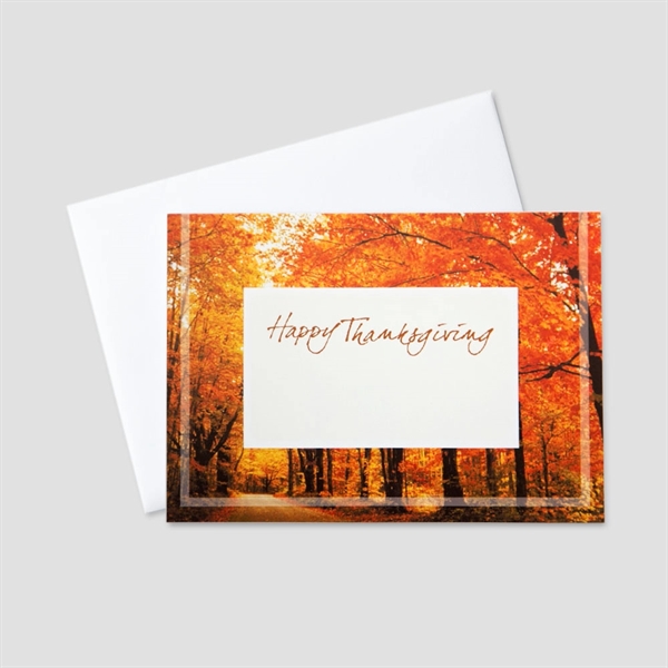 Autumn Forest Thanksgiving Card w/Front Personalization