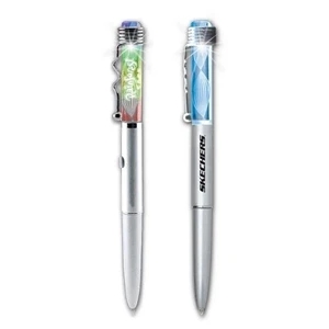 LED Lighted Logo Pen with Multicolor or Blue Lights