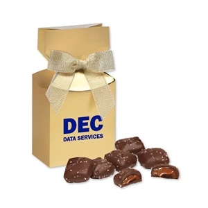 Chocolate Sea Salt Caramels in Gold Premium Delights Box